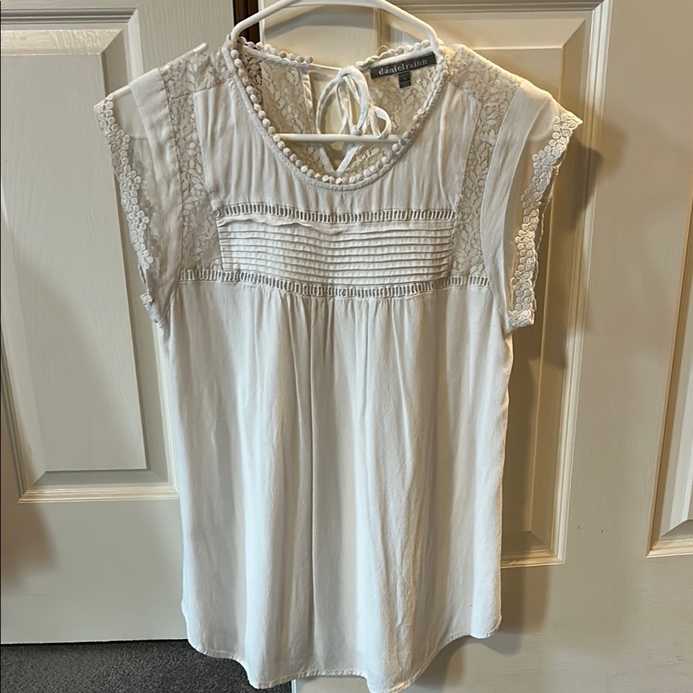White Lace Trim Top